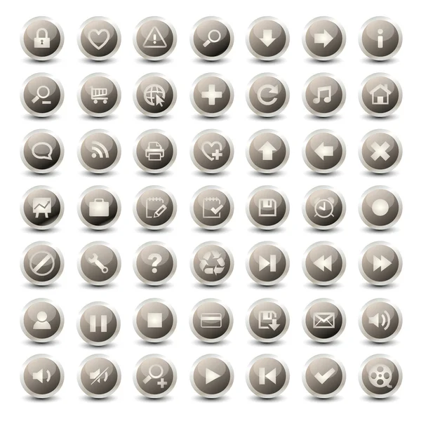 49 monochromatische Web-Icons — Stockfoto
