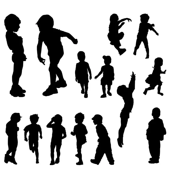 Silhouette per bambini — Vettoriale Stock