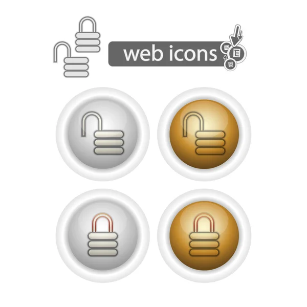 stock vector Round web icons-lock and unlock