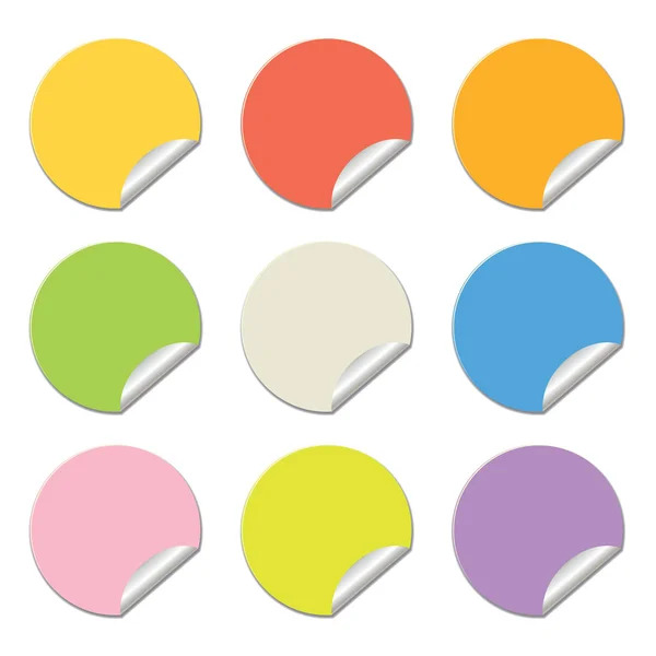 Round colored stickers — Stock Vector