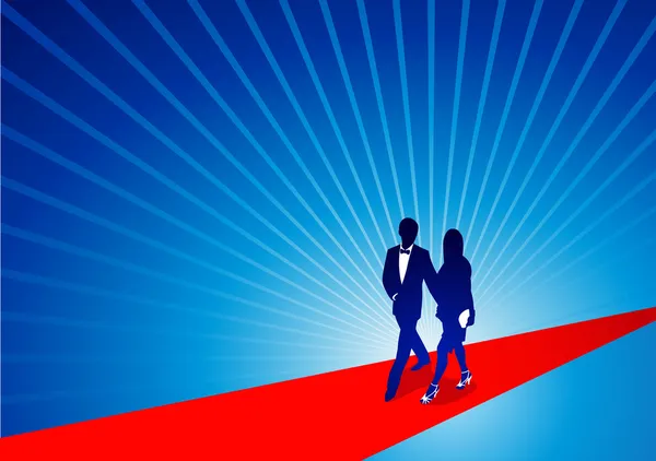Walking the Red Carpet — Stock Vector