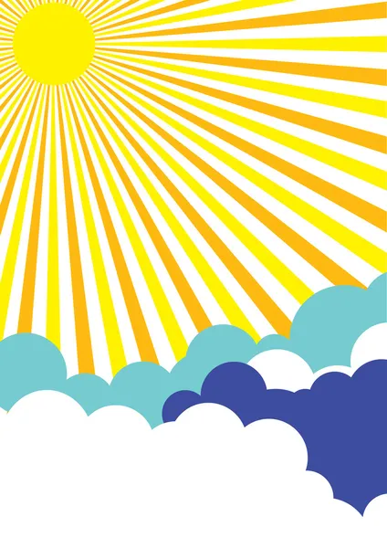 Сонячне небо Плакат Фон Стокова Ілюстрація