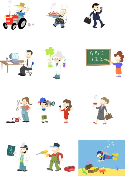 Characters in various professions Stock Vector