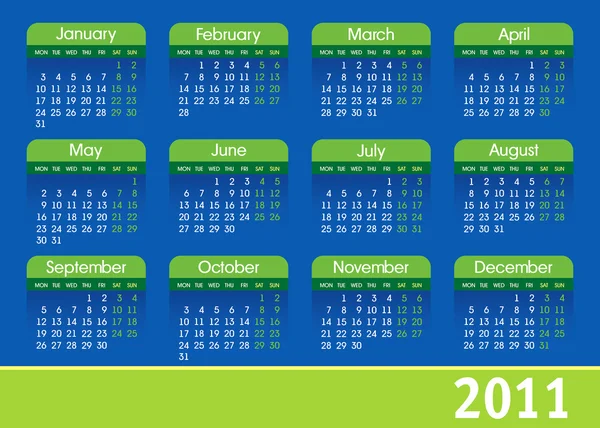 2011 naptár — Stock Vector