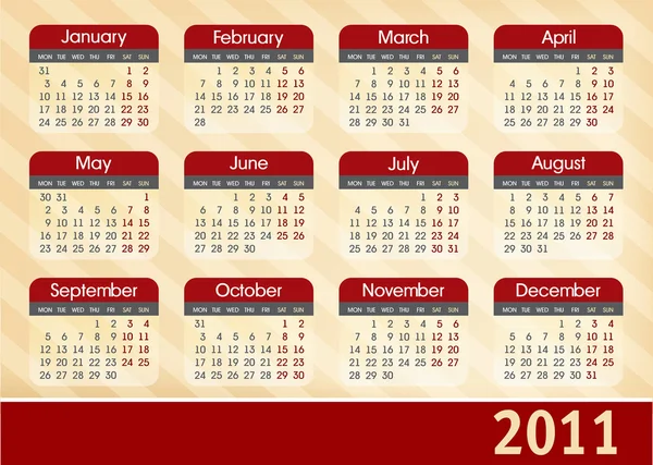 2011 Calendar — Stock Vector
