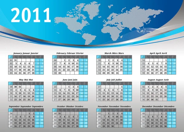 2011 年カレンダー — ストックベクタ
