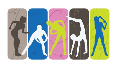 Fitness silhouettes clipart