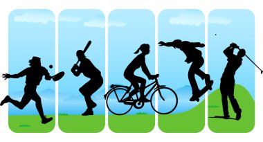 Leisure Sport silhouettes clipart