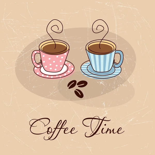 Carte de temps de café — Image vectorielle