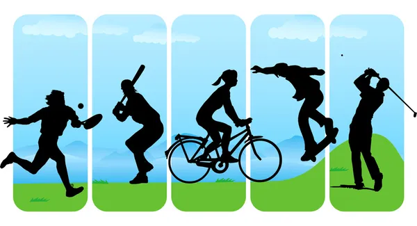 Leisure Sport silhouettes — Stock Vector
