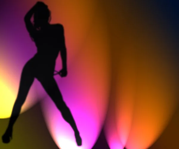 Shape of disco dancer in pink color — Stock Photo, Image