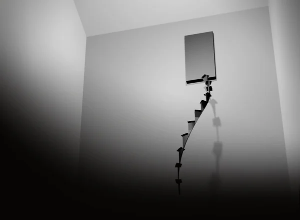 モダンな interion。階段と金属のフェンス — ストック写真