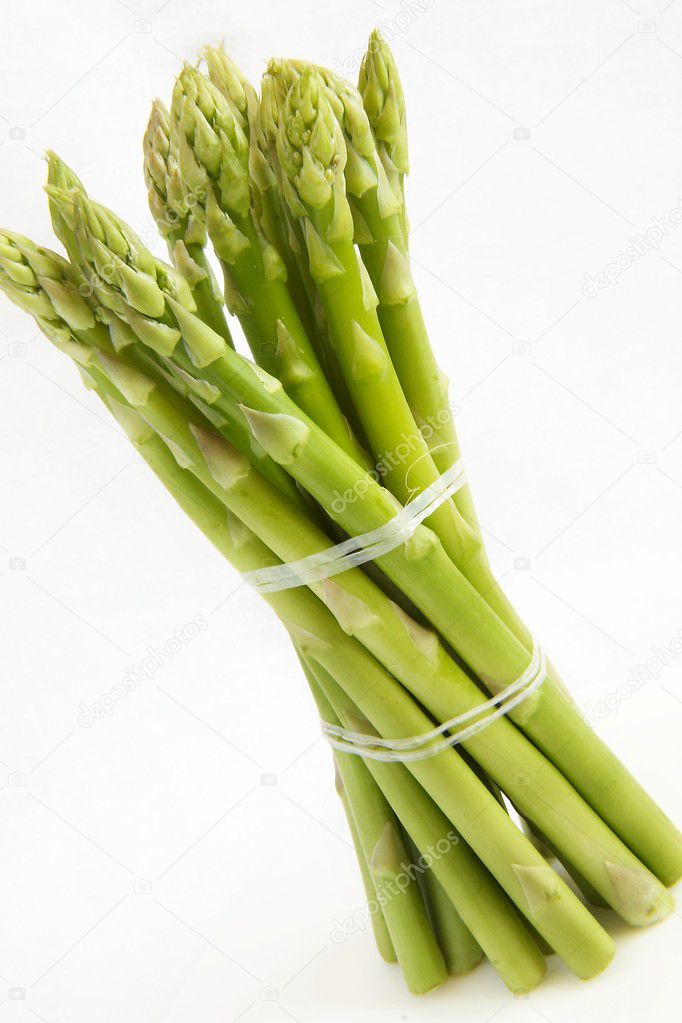 Bundled green asparagus