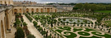 Wide panorama of famous versailles clipart