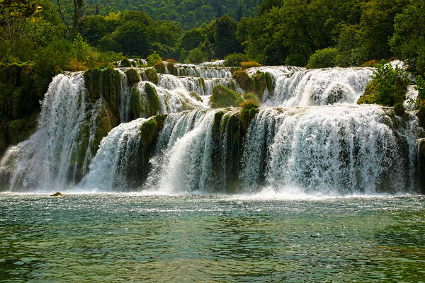 Famous waterfall in national park krka