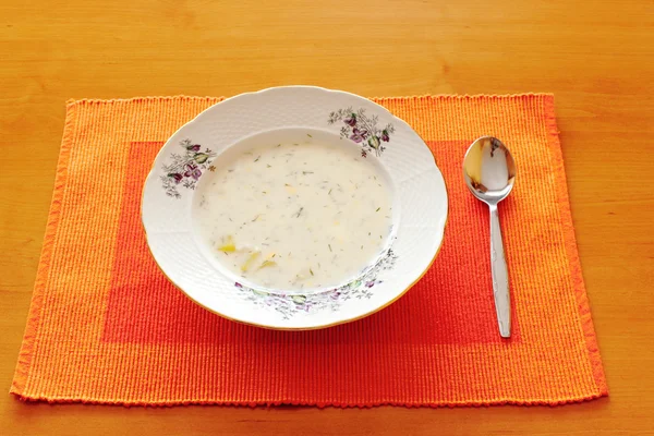 České bílé mléko polévka — Stock fotografie