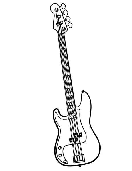 Електричний бас гітара лінії мистецтва — стокове фото
