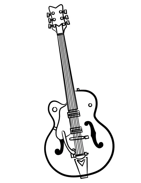 Ilustração de arte de linha de guitarra elétrica — Fotografia de Stock