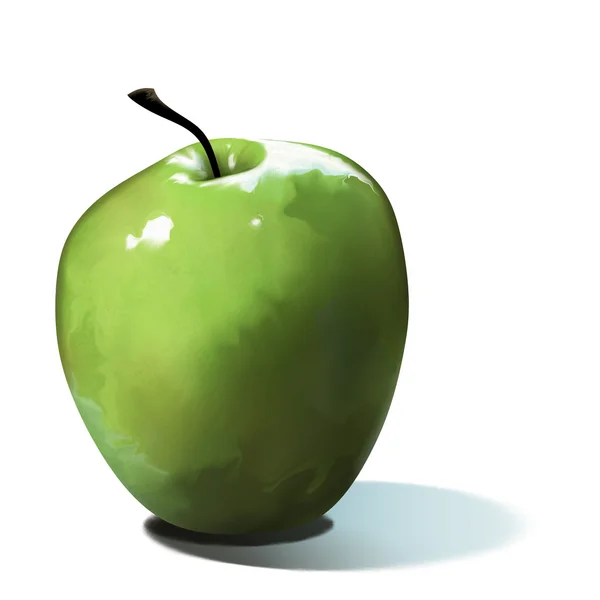 Зелене яблуко ілюстрація — стокове фото