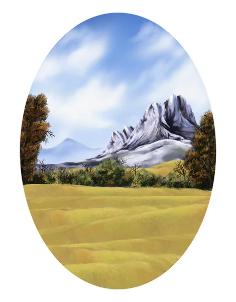Herbst-Oval - digitale Malerei — Stockfoto