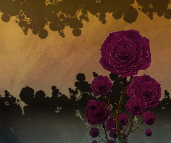 Pittura digitale Rose Garden — Foto Stock