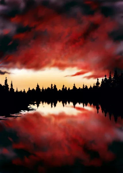 Sunfire pintura digital — Foto de Stock
