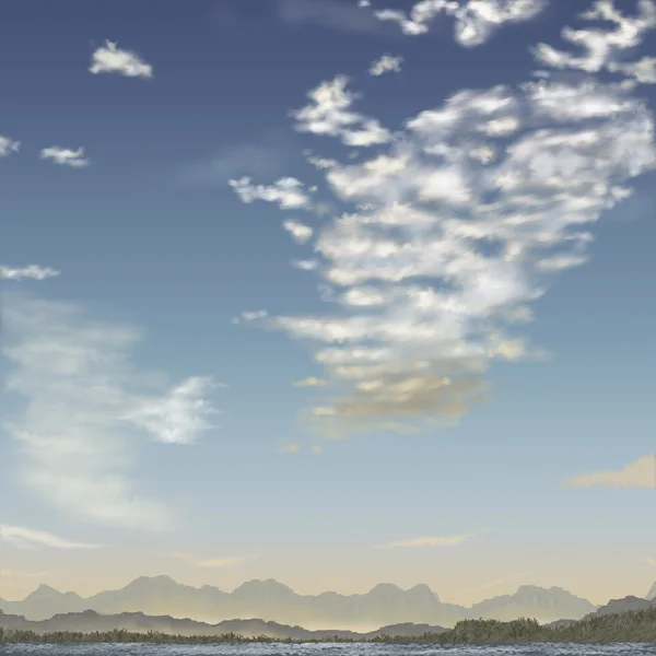 Цифровая живопись Dusky Sky — стоковое фото