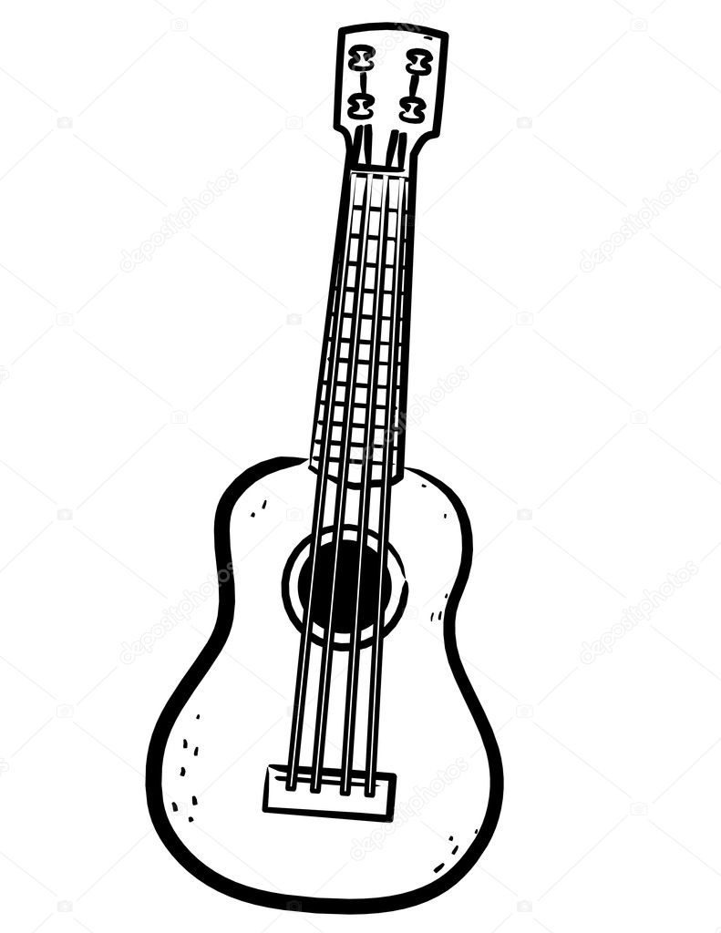 Ukulele art Ukulele line art illustration — Stock Photo © aaronrutten