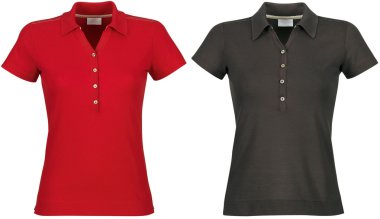 Blank of red & black T-Shirts Front with Clipping Path. clipart