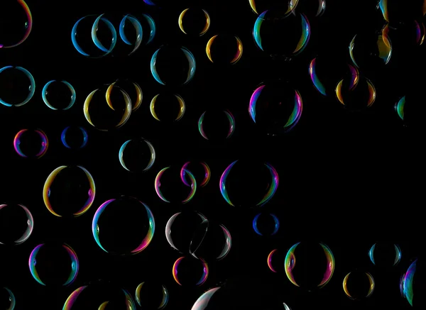 stock image Soap bubbles isolated on black. XXL.