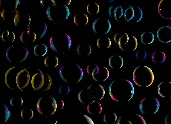 stock image Soap bubbles isolated on black. XXL.