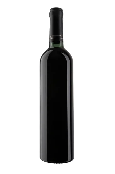 En flaska rött vin, isolerade på vitt. XXL. — Stockfoto
