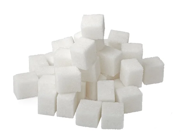 Εφάπαξ ζάχαρη σωρό απομονωθεί σε λευκό. — Φωτογραφία Αρχείου