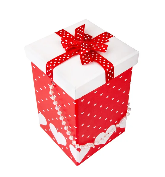 Праздничная подарочная коробка с сердечками. XXL — стоковое фото