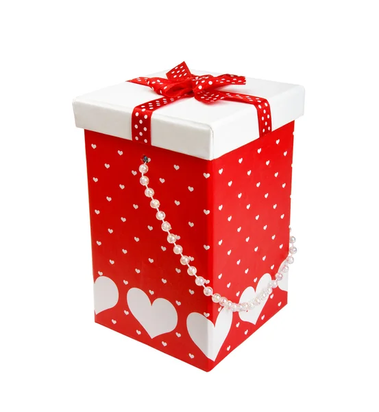 Caja de regalo de celebración con corazones. XXL — Foto de Stock
