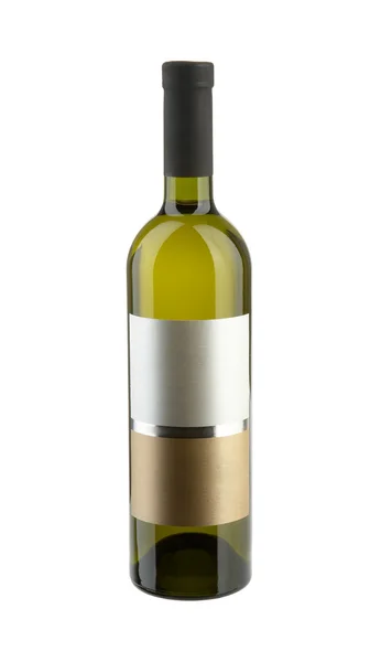 Una bottiglia di vino bianco, isolata su bianco. XXL . — Foto Stock