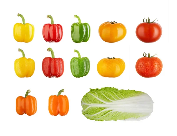 Набір овочів ізольовані на білому . — стокове фото
