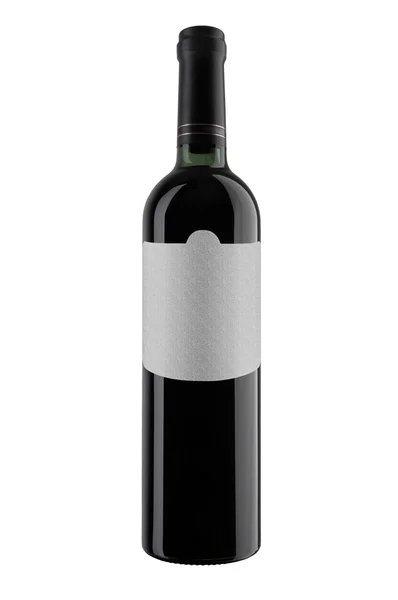 Láhev červeného vína, izolované na bílém. XXXL. — Stock fotografie