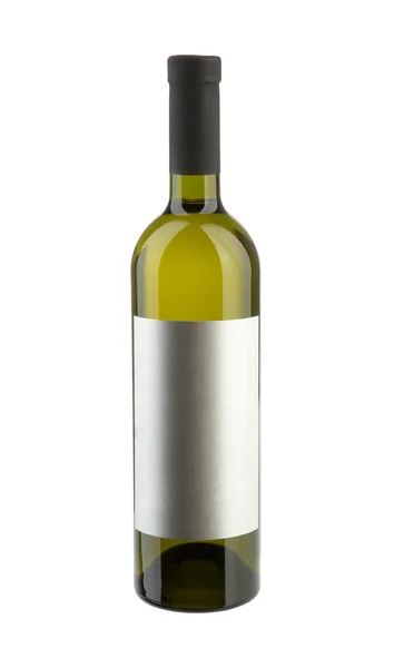 Uma garrafa de vinho branco, isolado em branco . — Fotografia de Stock