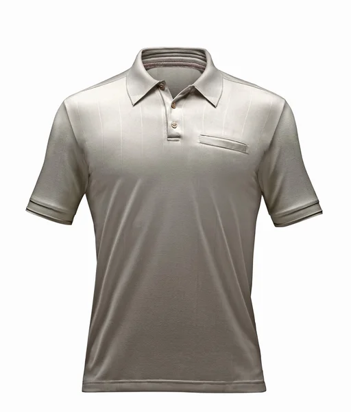 Blanko von weiß-grauen T-Shirts vorne mit Clipping-Pfad. — Stockfoto