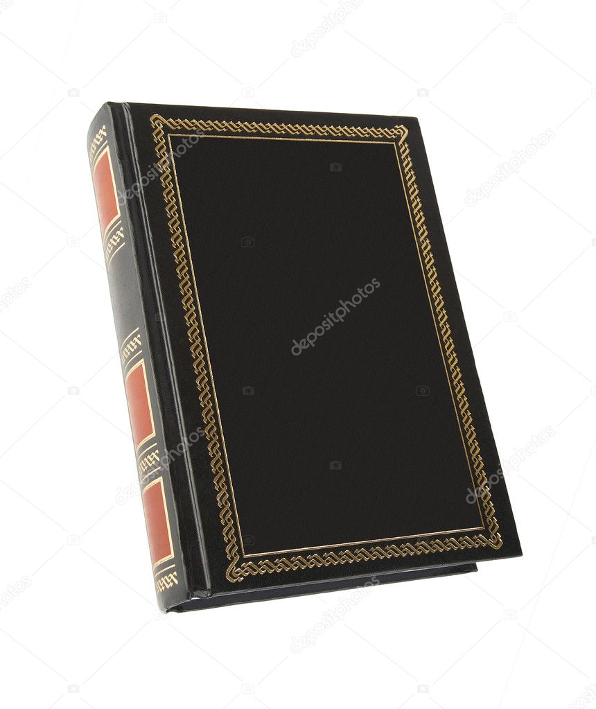 The book in leather cover isolated on white.