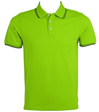Blank of Green T-Shirts Front with Clipping Path. clipart