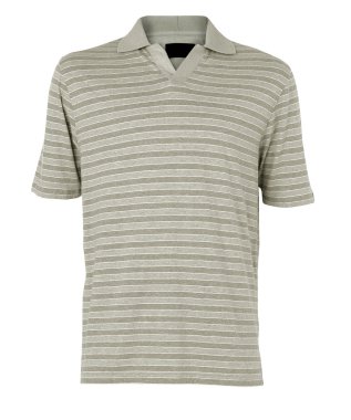 Blank of Beige Striped T-Shirts Front with Clipping Path. clipart