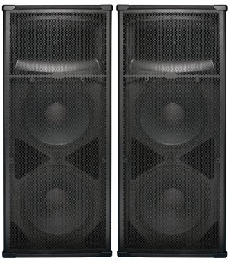 Big Audio speakers isolated on white clipart