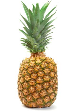 Beyaz arka plan üzerinde izole yakın çekim ananas.