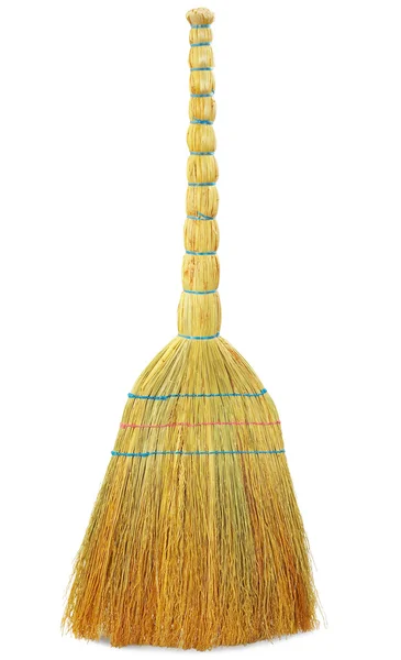 Broom for Sweeping, Cleaning isolated on the white background — Stock Photo, Image