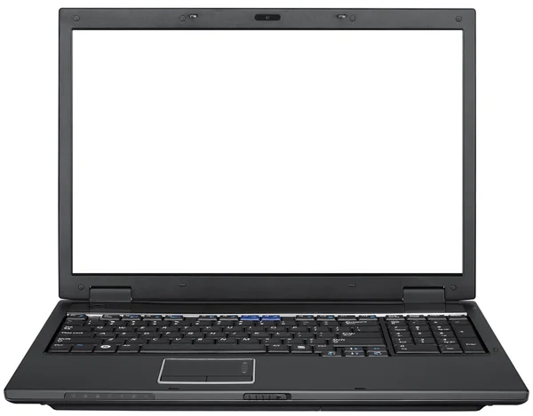Vista frontal del portátil con monitor en blanco . — Foto de Stock