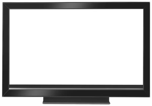 TV LCD y pantalla blanca XXL + ruta de recorte — Foto de Stock