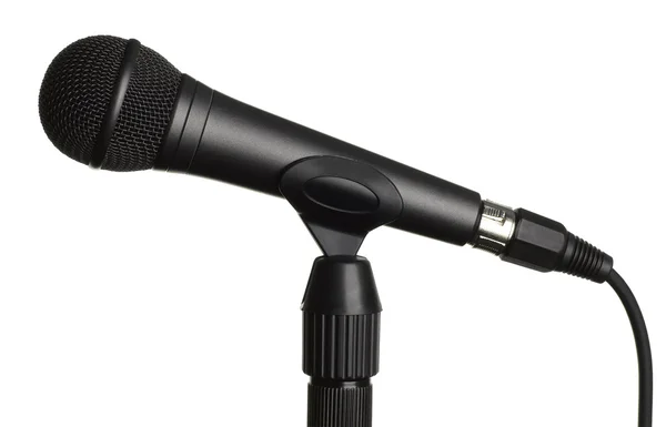Mikrofon isoliert auf Weiß + Clipping-Pfad. — Stockfoto