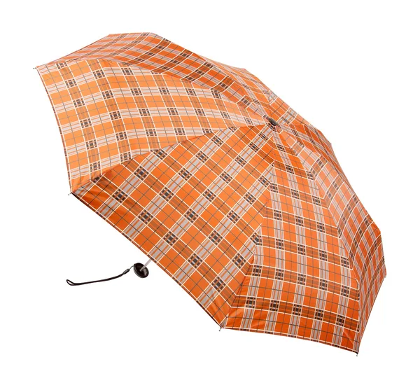 Geopende paraplu geïsoleerd op wit + uitknippad. — Stockfoto